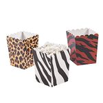 Fun Express Animal Print Mini Popcorn Boxes 24PC - Party Supplies - VBS Vacation Bible School Supplies/Decor - 24 Pieces