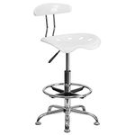 Flash Furniture Drafting Stool, Metal, White, 50.8 x 43.82 x 104.14 cm