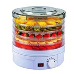 Electric Food Dehydrator | Stackable Electric Food Saver 5 BPA-Free Trays | Fruit & Vegetable Dryer, Meat Jerky Maker, Simple One-Touch Operation for Home & Kitchen