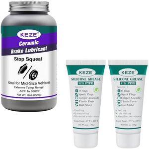 Keze High Temp Ceramic Brake Parts Lubricant Extreme Brake Grease 8 oz Silicone Grease with PTFE,Teflon-Based Lubricant Silicon Grease Tube 1 oz 2 Pcs