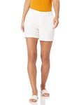 Amazon Essentials Women's Mid-Rise Slim-Fit 5 Inch Inseam Khaki Short (Available in Straight and Curvy Fits), White, 10