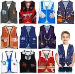 10 Pcs Kids Dress Up Vest Kids Role Play Vest Career Costume for Dramatic Pretend Play Party Supplies, 17 x 13.8 Inches (Cool Style)