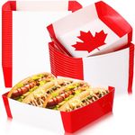 36 Pcs International Flag Party Supplies 5 lb World Country Flag Nacho Boats Snack Serving Food Trays for Football Game Party International Party Supplies(Canadian)