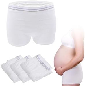 HANSILK Mesh Postpartum Underwear High Waist Disposable Post Bay C-Section Recovery Maternity Panties for Women (White-3 Pack, Medium/Large)