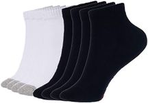 Alpine Swiss Mens 8 Pack Cotton Ankle Socks Athletic Performance Cushioned Socks Shoe Size 6-12 MIX BLK WHT