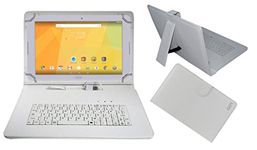 Acm USB Keyboard Case Compatible with Acer Iconia One 10 Tablet Cover Stand Study Gaming Direct Plug & Play - White