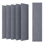 DrKlang 6 Pack Acoustic Panels, 47.2" x 11.8" Decorative Soundproofing Panels, Wall and Ceiling Acoustical Treatment Tiles, Great to Reduce Echo and Noise for Home and Office - African Grey