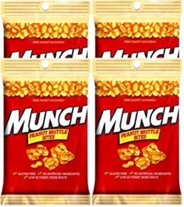 NEW Munch Pure Peanut Goodness Brittle Bites- 4.0 Oz. On The Go Bag (4)