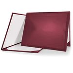 GraduatePro Diploma Cover 8.5x11 Graduation Covers Certificate Document Holder Smooth Leather Letter Size Maroon