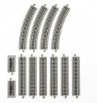 Bachmann Trains 44547 (Trains ELECTRONIC AUTO-REVERSING SYSTEM-NICKEL SILVER E-Z TRACK With Grey Roadbed-HO Scale, M