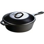 Lodge L10CF3 5 Quart Cast Iron Covered Deep Skillet by Lodge, 12 Inches