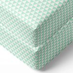 Bacati Aztec/Tribal Crib/Toddler Bed Fitted Sheets Cotton Muslin 2 Piece, Mint