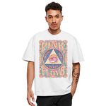 KadakMerch Oversized T-Shirt | Pink Floyd - All Seeing Eye | 100% Super Soft Cotton | Round Neck Funny Cute Sarcasm Dark Humor Half Sleeve Unisex (X-Large, White)