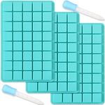 ionEgg 40 Cavities Square Silicone Mold, for Making Chocolate Candy, Ice Cube Tray, Truffles Pralines, 3 Packs and 2 Droppers