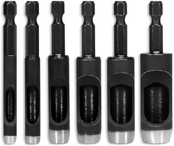 6Pcs Leather Hole Punch Tool - Hollow Punch Set Hex Shank Drill Bits Flexible Drill Bit Extension Hex Shank Drill Bit Set 3/16" 1/4" 5/16" 3/8" 7/16" 1/2" Non-Slip Fit Leather Hole Punches Set