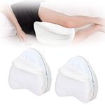 Leg & Knee Foam Support Pillow, Between The Knees Pillow for Knee Cushion Support, Memory Foam Cushion Hip Support Pillow, Suitable for Relieving Leg, Back, Knee Pain (White Core,2PCS)