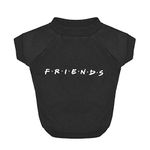 Friends the TV Show Iconic Logo Dog T Shirt in Black | Soft Dog Shirt, Machine Washable Pull-Over Dog Tshirt, Light Weight and Semi-Stretch | Size Large (L) for All Large Dogs