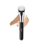 BEILI Flat Angled Foundation Brush Professional Brush for Liquid Cream Powder Cosmetics Blending Contouring Setting Vegan Synthetic Bristles Face Makep Brush