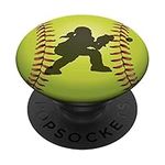 High School Girls Softball Catcher College Fastpitch Gear PopSockets Swappable PopGrip