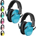 Beedove Kids Ear Muffs Hearing Protection, 2 Packs SNR 27DB Foldable & Adjustable Safety Noise Cancelling Ear Muffs Noise Blocking Children Earmuffs for Sleeping, Studying, Shooting（Blue）