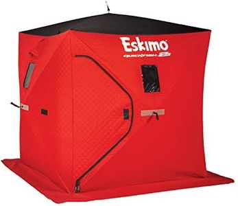 Eskimo 19151 Quickfish 2i Insulated Pop-Up Portable Hub-Style Ice Fishing Shelter, 25 Square Feet of Fishable Area, 2 Person Shelter,Red, 60" x 60"