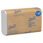 Kimberly-Clark Professional Scott® 100% Recycled Fiber Multifold Paper Towels with Absorbency Pockets (01807), 9.2” x 9.4”, White, 16 Clips/Case, 250 Sheets/Clip, 4,000 Towels/Case