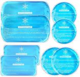 Tutmyrea Ice Packs for Injuries Reusable, 8 Pack Soft Gel Pack, Hot and Cold Compress, Ice Pack for Kids Boo Boo, Cold Packs for Injuries, Migraines, First Aid, Pain Relief, Wisdom Teeth