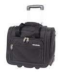 Ciao Luggage - 15 Inch Under Seat Bag - Carry On Suitcase with Rolling Wheels, Black, One Size