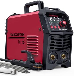 ARCCAPTAIN 220Amp 10PCS Rods Stick Welder, [Large LED Display] ARC/Lift TIG Welding Machine with Synergic Control, IGBT Inverter 110V/220V MMA Welder Machine with Hot Start, Arc force, and Anti-Stick