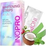 InoPro Teeth Whitening Strips 14 Treatments Kit - Sensitive Teeth Whitener, Peroxide Free, Enamel Safe Green White Strips, Deep Stains Removal - Instant Teeth Whitening Without The Harm (28 Strips)