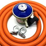 Greenhouse Warehouse continental products Butane Gas Regulator With 2M Hose & 2 Clips Fits Calor Gas/Flogas 21Mm Cylinder