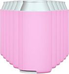 TahoeBay Slim Can Cooler Sleeves (12-Pack) Insulated Polyfoam, Scuba Knit Polyester Fabric Thermocoolers for 12oz Tall Skinny Beverage Cans - Blank Design, Ready for Printing (Bubble Gum Pink)