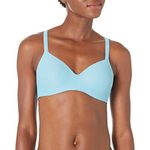Hanes Womens Wireless Moisture-Wicking T-Shirt Bra, Wirefree Convertible Bra (Retired Colors), Milky Way Blue Micro Dot, 34D