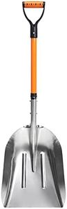 VNIMTI Aluminum Snow Shovel with D Handle Metal Snow Shovel for Driveway 45Inches 3.7 Pounds Transfer Shovel Shovel for Gardening, Orange