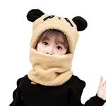 Okara Children's Plush hat,Party Animal Hats for Kids Cute Panda hat.Winter Children's ski Cap Windproof Warm Cap (Suitable for Children Aged 2-10) Beige