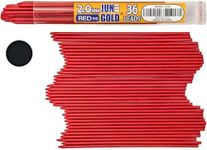 June Gold 36 Red (Strawberry #113) Colored 2.0 mm Lead Refills, Bold Thickness for Heavy Use, Break Resistant with a Convenient Dispenser