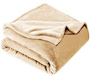 VAS COLLECTION® Premium Plush Single Blanket | 300 GSM Lightweight Cozy Soft for Bed, Sofa, Couch, Travel & Camping| 150x220 cm or 60X86 inches | Beige