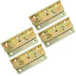 No-Mortise Bed Rail Brackets Set of 4 -Premium Heavy Duty Rust Proof Frame Bracket for Connecting to Wood