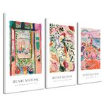 Wieco Art Canvas Wall Art 3 Piece Henri Mattise Art Abstract Colorful Matisse Posters Canvas Prints for Wall and Home Office Decorations