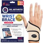 Doctor Developed Wrist Supports/Wrist Brace - Relief for Carpal Tunnel, Wrist Injuries, Wrist Support for Arthritis, Hand Support, Hand & Wrist Braces, Wrist Strap and Doctor Handbook (1, Nude Wrist Brace (Single))