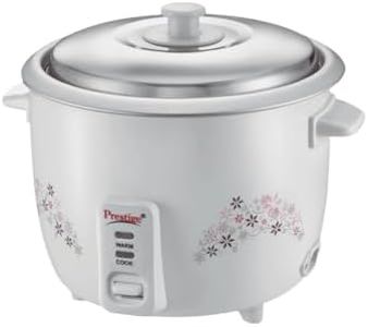 Prestige Delight PRWO-1.5-2 Double Pot Electric Rice Cooker(1.5 liter For Rice-Open Type, White, With Aluminium Cooking Pan-2 Units 3.5 L Pan Volume, 500 W)