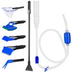 BEGONDIS 5 in 1 Aquarium Fish Tank Siphon Vacuum & Gravel Cleaner - Fish Tank Cleaning Kit Tools Algae Scrapers Set for Water Changing and Sand Cleaner