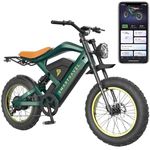 SMARTRAVEL Electric Bike, 1200W Brushless Motor Ebike, 48V/20Ah Removable Battery,GPS and APP Control, 20"*4.0 Fat Tire,30MPH and 60Miles Range,USB Charger,Front/Rear Turn Signals（Green）