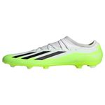 adidas Unisex-Adult X Crazyfast.3 Firm Ground, White/Black/Lucid Lemon, 8