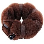 GoldRose Beauty Buns 2 Piece Magic Hair Styling Styler Twist Ring Former Shaper Doughnut Donut Chignon Bun Maker Clip Hair Curler Accessory Small & Large (Brown)