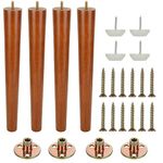 VIDETOL 40cm Wooden Furniture Legs, Sofa Legs Set of 4, Sofa Replacement Feet with Mounting Plate & Screws for Cabinet, Bed, Chair, Sofa, Dresser Table and TV Stand