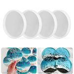 RESINWORLD 4 Pack 4 inches Thick Round Coaster Molds, Coaster Silicone Molds for Resin Casting, Geode Agate Silicone Coaster Epoxy Casting Mold