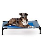 K&H Pet Products Coolin' Pet Cot Elevated Pet Bed Large Gray/Blue 30" x 42" x 7"