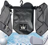 Keyfit Tools Clean King Golf Club Cleaner Golf Ball Washer Holder Accessories Wet Cleaning On Your Bag ~ 1 Wet Towel 1 Dry Towel 1 Water Reservoir 1 Interior Brush Pad 1 Exterior Brush Groove Tool