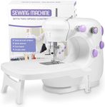 HomHou Mini Sewing Machine, 2 Speed Adjustment Sewing Machine for Kids With Extension Table And Built-in Sewing Light, Hand Sewing Machine for Beginners is Safe And Space Saving